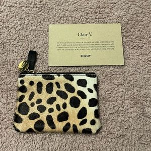 Clare V Leopard Hair Coin Clutch
